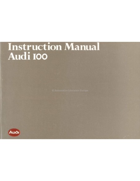 1983 AUDI 100 INSTRUCTIEBOEKJE ENGELS