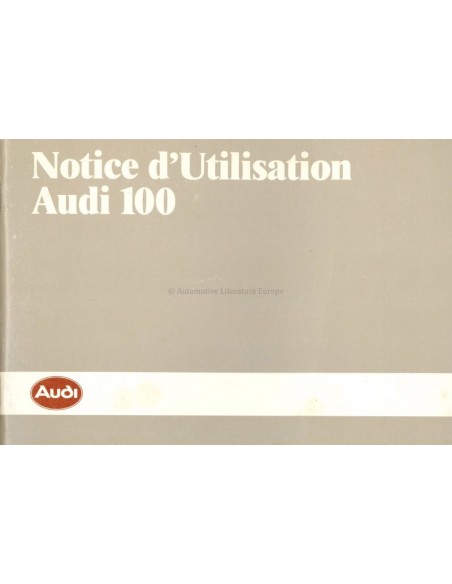 1984 AUDI 100 OWNERS MANUAL HANDBOOK FRENCH