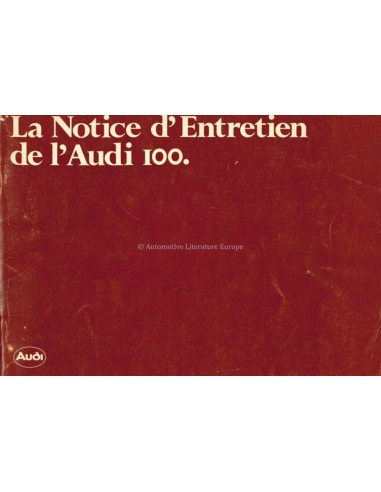 1978 AUDI 100 OWNERS MANUAL HANDBOOK FRENCH