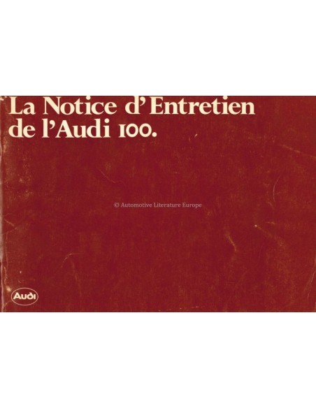 1978 AUDI 100 OWNERS MANUAL HANDBOOK FRENCH