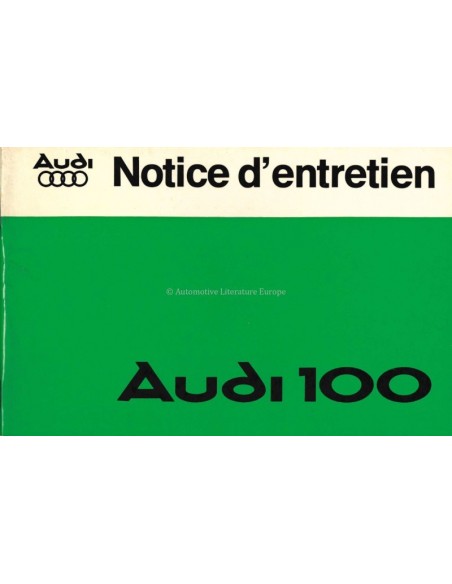 1977 AUDI 100 INSTRUCTIEBOEKJE FRANS