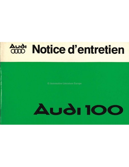 1977 AUDI 100 OWNERS MANUAL HANDBOOK FRENCH