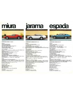 1970 LAMBORGHINI MIURA JARAMA ESPADA PROSPEKT ENGLISH 2