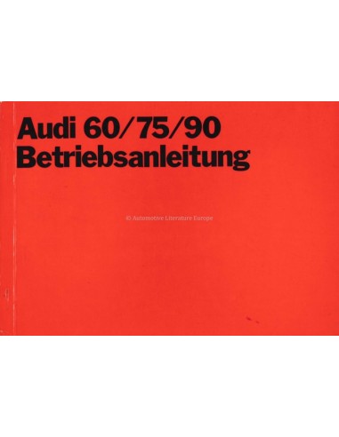 1970 AUDI 60 /  75 /  90 OWNERS MANUAL HANDBOOK GERMAN