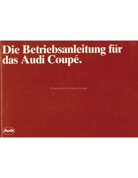 1982 AUDI COUPÉ INSTRUCTIEBOEKJE DUITS
