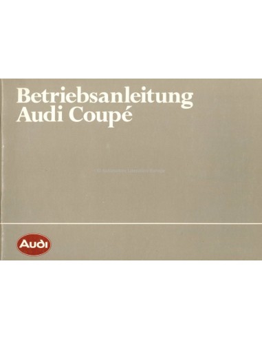 1983 AUDI COUPÉ INSTRUCTIEBOEKJE DUITS