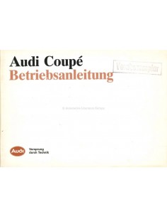 1986 AUDI COUPÉ INSTRUCTIEBOEKJE DUITS