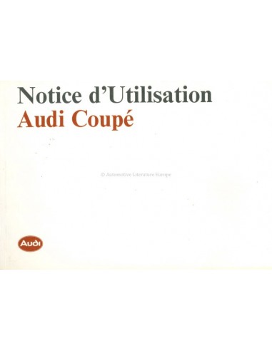 1990 AUDI COUPÉ OWNERS MANUAL HANDBOOK FRENCH