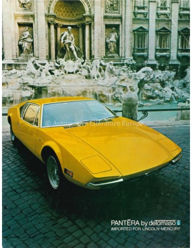 1971 DE TOMASO PANTERA BROCHURE ENGLISH US