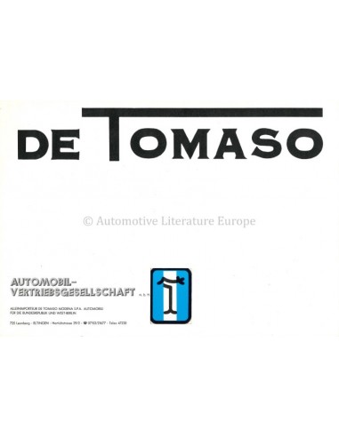 1976 DE TOMASO PROGRAMM PROSPEKT DEUTSCH
