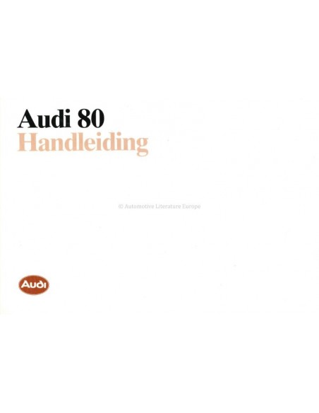 1989 AUDI 80 INSTRUCTIEBOEKJE NEDERLANDS