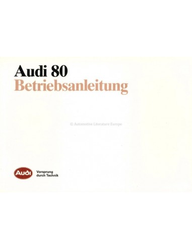 1988 AUDI 80 INSTRUCTIEBOEKJE DUITS