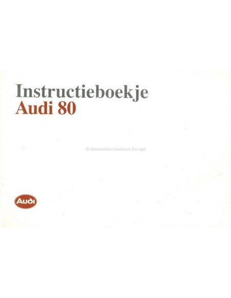 1990 AUDI 80 OWNERS MANUAL HANDBOOK DUTCH