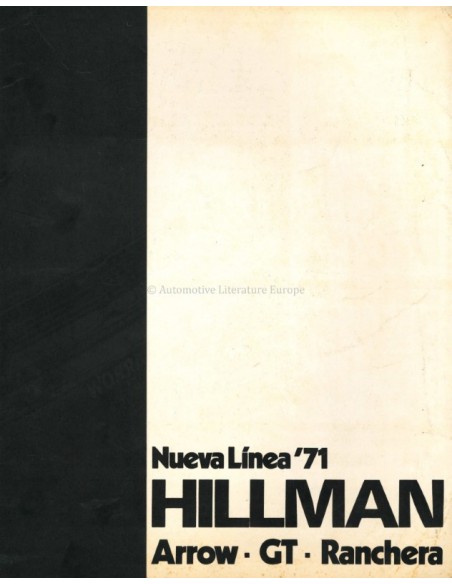 1971 HILLMAN ARROW GT RANCHERA RANGE BROCHURE