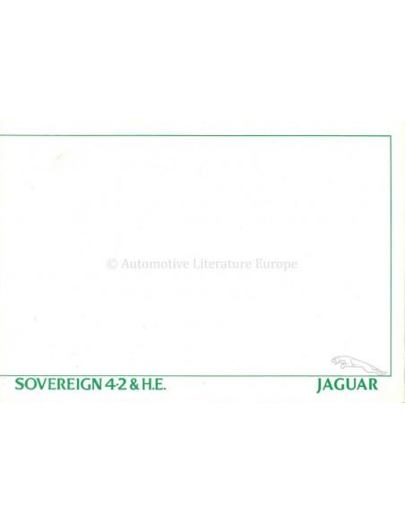 1983 JAGUAR XJ SOVEREIGN 4.2 & H.E. BROCHURE DUTCH