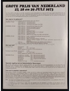 1973 GRAND PRIX ZANDVOORT ORIGINELE POSTER 2