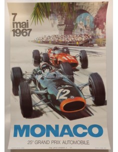 1967 MONACO 25E GRAND PRIX AUTOMOBILE ORIGINELE POSTER