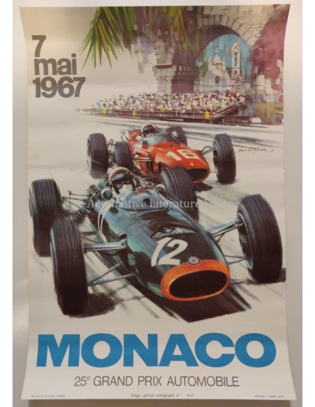 1967 MONACO 25E GRAND PRIX AUTOMOBILE ORIGINELE POSTER