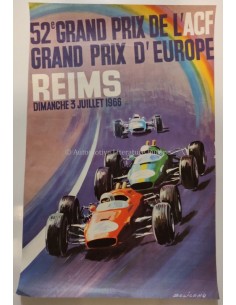 1966 52E GRAND PRIX D'EUROPE REIMS ORIGINELE POSTER