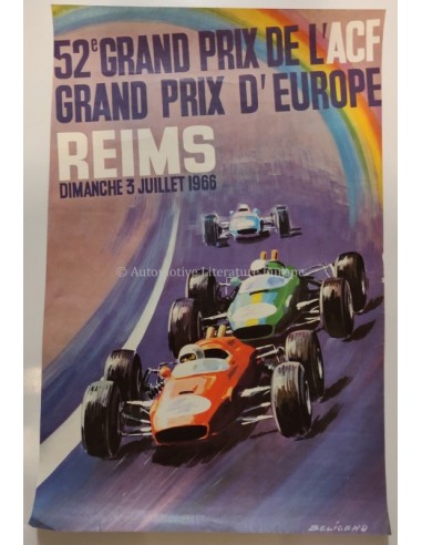 1966 52E GRAND PRIX D'EUROPE REIMS ORIGINELE POSTER