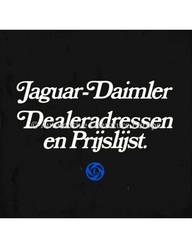 1976 JAGUAR-DAIMLER HÄNDLERADDRESSE & PREISLISTE ENGLISCH