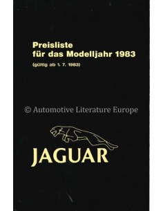 1983 JAGUAR PREISLISTE DEUTSCH