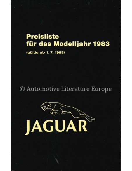 1983 JAGUAR PRICELIST GERMAN