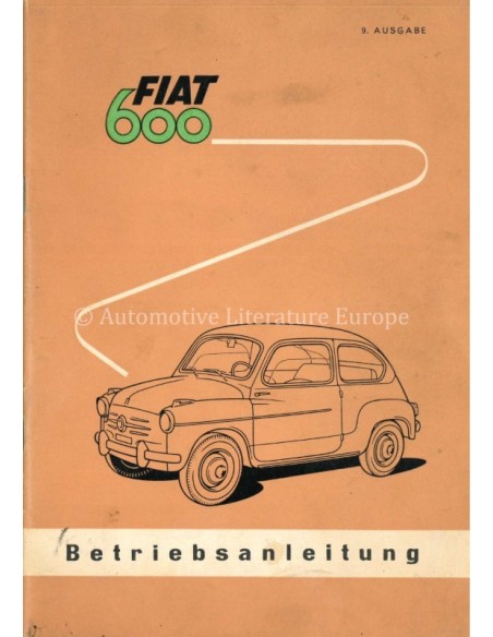 1958 FIAT 600 OWNERS MANUAL GERMAN