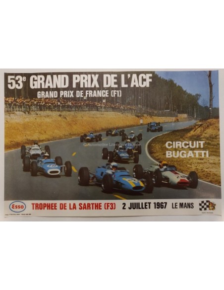 1967 53E GRAND PRIX L'ACF FRANCE ORIGINAL POSTER