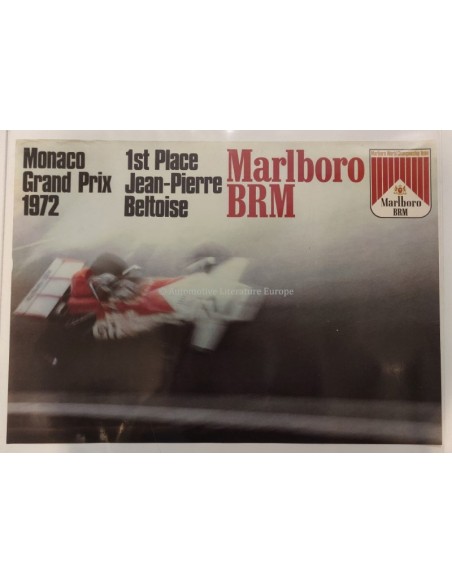 1972 GRAND PRIX MONACO MARLBORO BRM ORIGINAL POSTER
