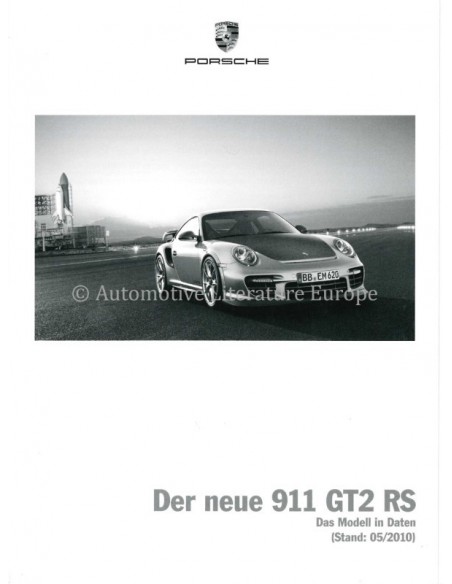 2010 PORSCHE 911 GT2 RS MODELGEGEVENS BROCHURE DUITS