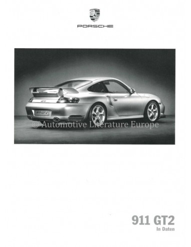 2002 PORSCHE 911 GT2 MODELGEGEVENS BROCHURE DUITS