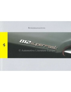 2018 FERRARI 812 SUPERFAST OWNERS MANUAL GERMAN