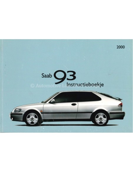 2000 SAAB 9-3 BETRIEBSANLEITUNG NIEDERLÄNDISCH
