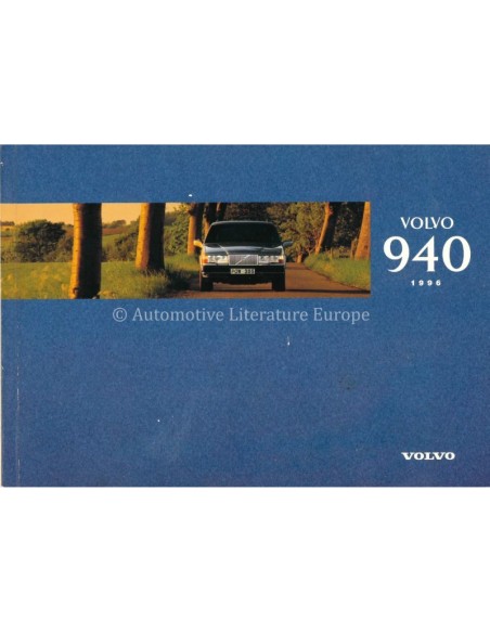 1996 VOLVO 940 OWNERS MANUAL DUTCH