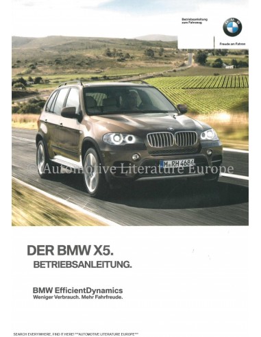 2012 BMW X5 OWNERS MANUAL HANDBOOK GERMAN