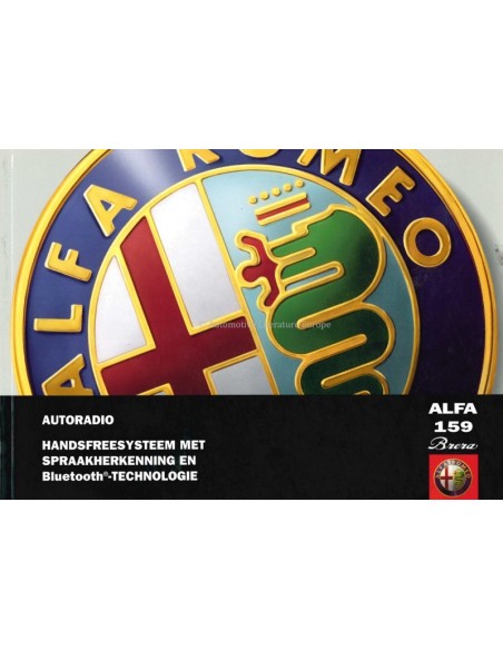 2005 ALFA ROMEO 159 BRERA AUTORADIO INSTRUCTIEBOEKJE NEDERLANDS