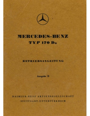 1952 MERCEDES BENZ 170 DA INSTRUCTIEBOEKJE DUITS