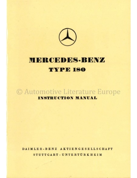1956 MERCEDES BENZ 180 INSTRUCTIEBOEKJE DUITS