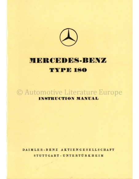 1956 MERCEDES BENZ 180 OWNERS MANUAL GERMAN
