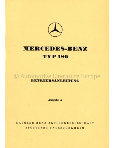 1954 MERCEDES BENZ TYP 180 OWNERS MANUAL GERMAN