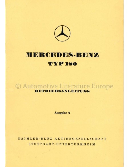 1954 MERCEDES BENZ TYP 180 INSTRUCTIEBOEKJE DUITS