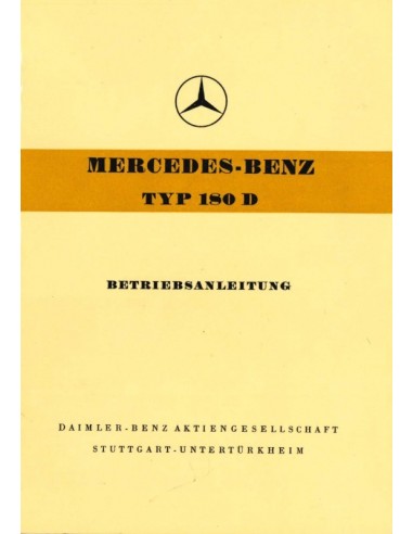 1956 MERCEDES BENZ TYP 180 D OWNERS MANUAL GERMAN