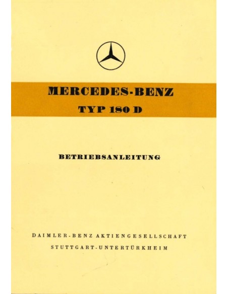 1956 MERCEDES BENZ TYP 180 D OWNERS MANUAL GERMAN