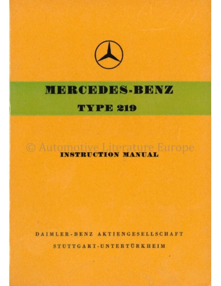 1956 MERCEDES BENZ TYP 219 OWNERS MANUAL ENGLISH
