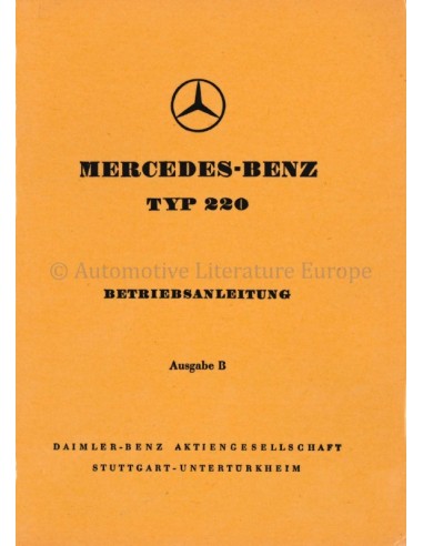 1951 MERCEDES BENZ TYP 180 D INSTRUCTIEBOEKJE DUITS