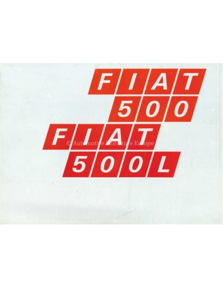 1969 FIAT 500 1971 FIAT 500 / 500 L BROCHURE NEDERLANDSNEDERLANDS