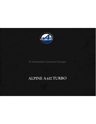 1992 ALPINE A610 TURBO BROCHURE DUTCH