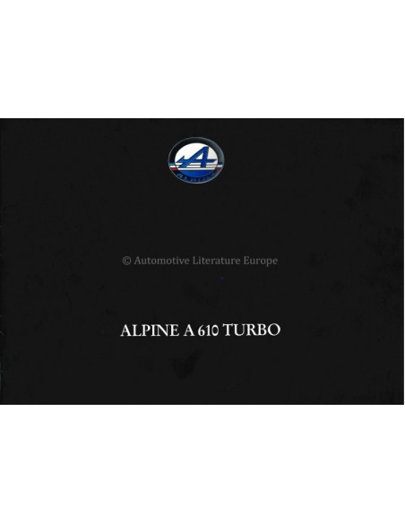 1992 ALPINE A610 TURBO BROCHURE NEDERLANDS