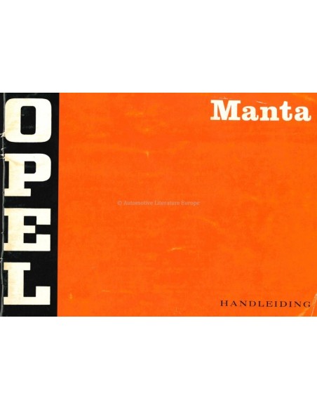 1971 OPEL MANTA OWNERS MANUAL DUTCH
